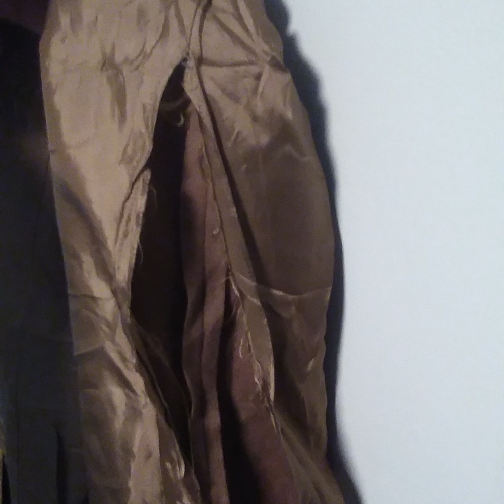 Loro Piana Hugo Boss vintage men's wool camel tan long trench coat peacoat Lrg - Picture 15 of 16